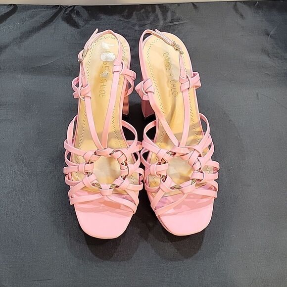 BRAND NEW CHASE+CHLOE BLOCK HEEL OPEN TOE MULTI-STRAP SANDAL - Picture 3 of 15